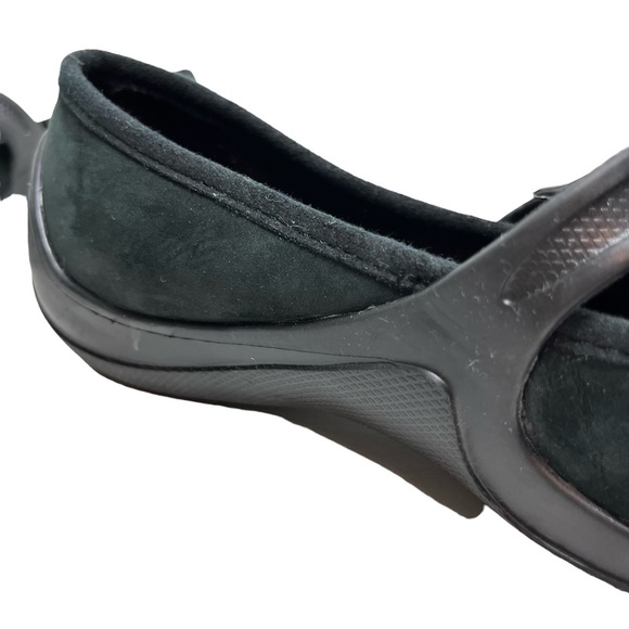 CROCS Black Genuine Leather Suede Mary Janes Loafers Flats Casual Shoes sz 6 - Picture 15 of 15